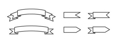 Kurdele monokrom set vektör koleksiyonu