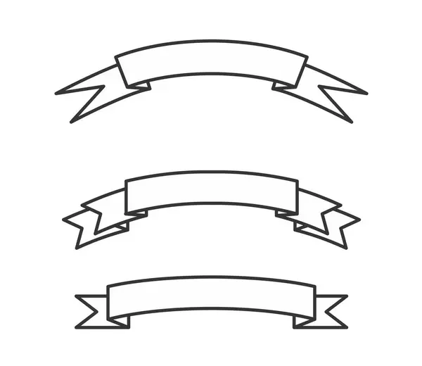 Kurdele monokrom set vektör koleksiyonu