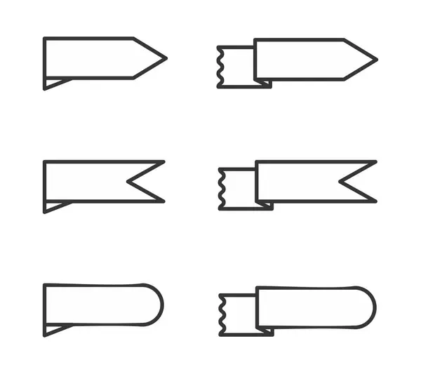 Kurdele monokrom set vektör koleksiyonu