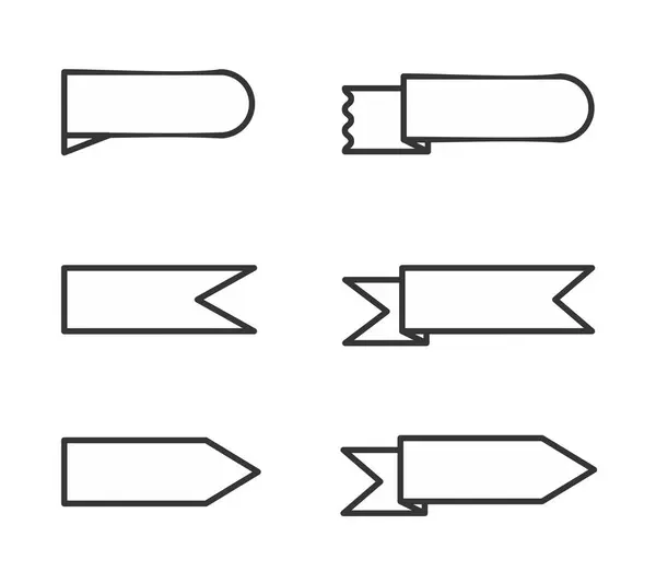 Kurdele monokrom set vektör koleksiyonu