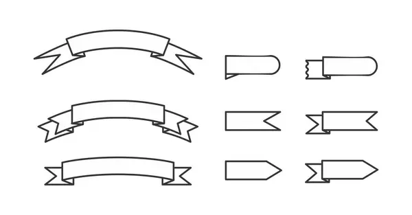 Kurdele monokrom set vektör koleksiyonu