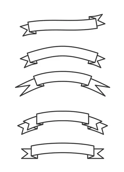 Kurdele monokrom set vektör koleksiyonu