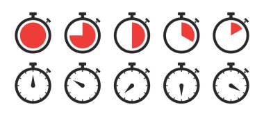 stopwatch logo set icon vector clipart