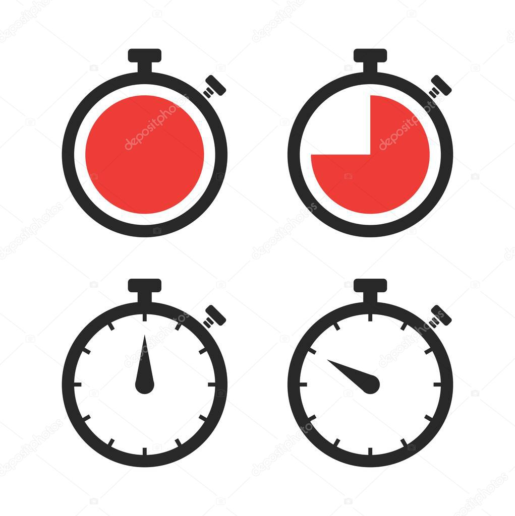 Stopwatch logo set icon vector