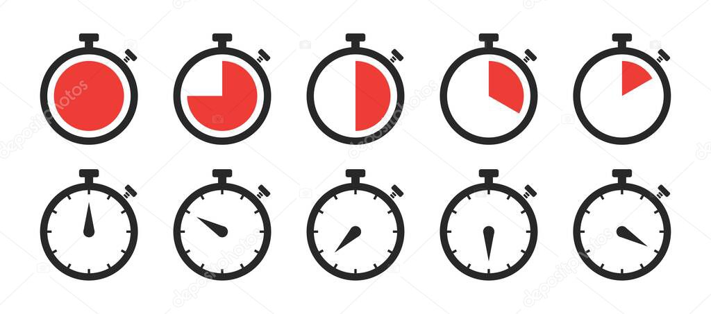 Stopwatch logo set icon vector