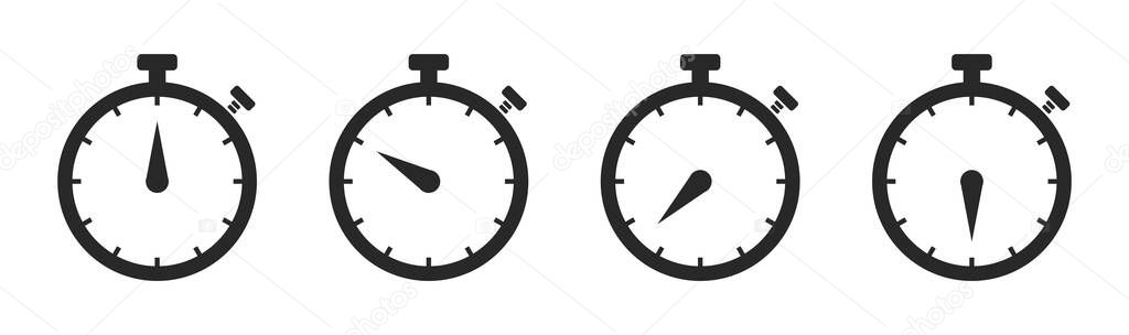 Stopwatch logo set icon vector