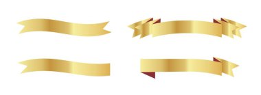 Kurdele pankartı vektör simgesini altın rengi olarak ayarla