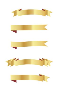 Kurdele pankartı vektör simgesini altın rengi olarak ayarla