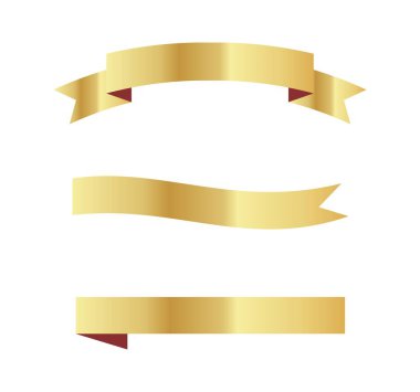 Kurdele pankartı vektör simgesini altın rengi olarak ayarla