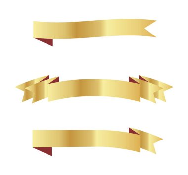 Kurdele pankartı vektör simgesini altın rengi olarak ayarla