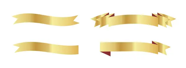 Kurdele pankartı vektör simgesini altın rengi olarak ayarla