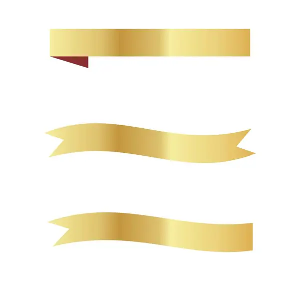 Kurdele pankartı vektör simgesini altın rengi olarak ayarla