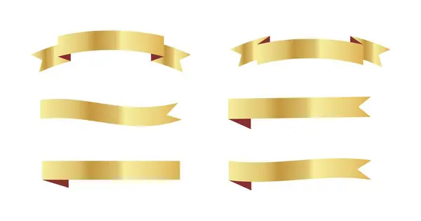 Kurdele pankartı vektör simgesini altın rengi olarak ayarla