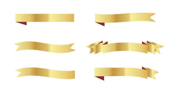 Kurdele pankartı vektör simgesini altın rengi olarak ayarla