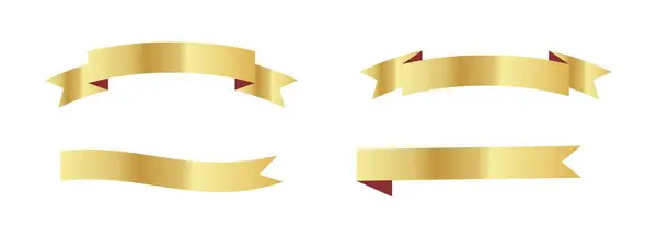 Kurdele pankartı vektör simgesini altın rengi olarak ayarla