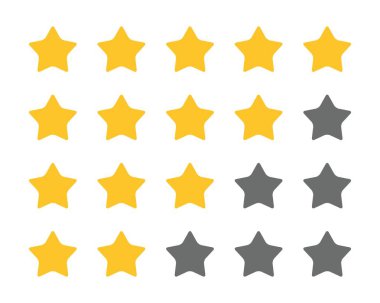 yıldız simgesi seti, derecelendirme simgesi belirleme vektörü.