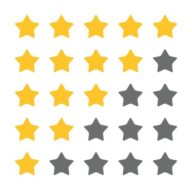 yıldız simgesi seti, derecelendirme simgesi belirleme vektörü.