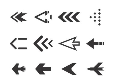 Siyah Renkli Ok Vektör Paketi