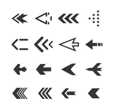 Siyah Renkli Ok Vektör Paketi