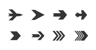 Siyah Renkli Ok Vektör Paketi