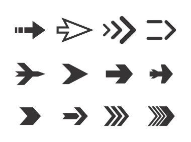 Siyah Renkli Ok Vektör Paketi