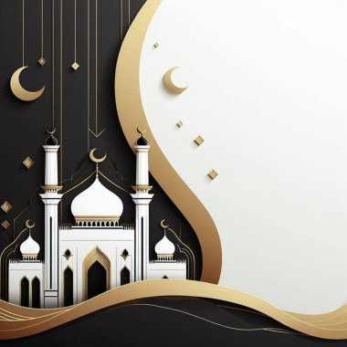 Birden fazla kubbe ve minaresi olan stilize cami arkaplanları