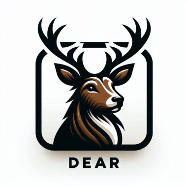 Modern black and brown deer logo icon sign design inspirations clipart