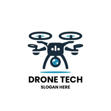 İnsansız hava aracı teknolojisi logo tasarım şablonunun grafik vektörü