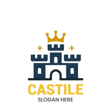 Castle logo tasarımı Vektör, Yaratıcı Vintage Kalesi veya Castle logo şablonu çizimi