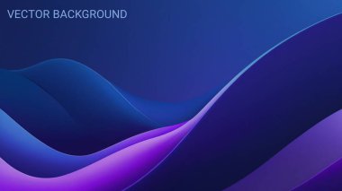 Üst üste binen geometrik şekillerin mavi ve mor tonlarında pürüzsüz eğimlere sahip fütüristik arkaplan