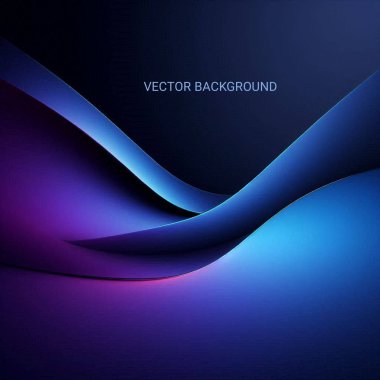 Üst üste binen geometrik şekillerin mavi ve mor tonlarında pürüzsüz eğimlere sahip fütüristik arkaplan