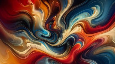 soyut sıvı sanat arka planı dinamik girdaplar ve kalın, canlı renkler, modern sanat, yaratıcı tasarımlar ve canlı ve anlamlı estetik arayışlar için idealdir..