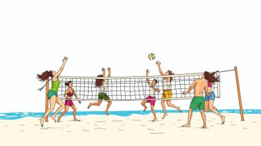 Plaj Voleybol Maçı - Enerjik Yaz Sahnesi