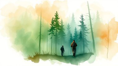Serene Yürüyüş Macerası Manzaralı Orman Yolları