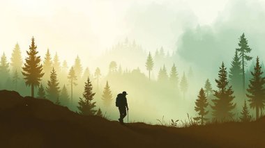 Serene Yürüyüş Macerası Manzaralı Orman Yolları