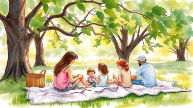 Doğa Parkında Aile Pikniği Toplantısı