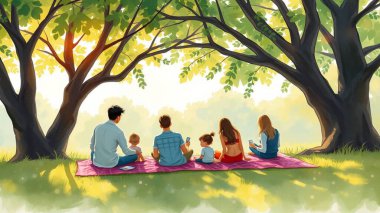 Doğa Parkında Aile Pikniği Toplantısı