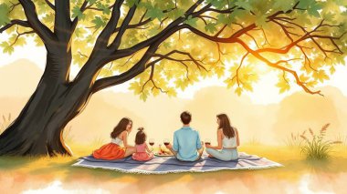 Doğa Parkında Aile Pikniği Toplantısı