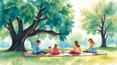 Doğa Parkında Aile Pikniği Toplantısı