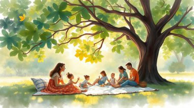 Doğa Parkında Aile Pikniği Toplantısı