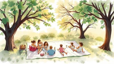 Doğa Parkında Aile Pikniği Toplantısı