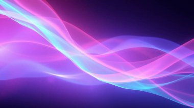 Pembe, mor ve mavi renklerin pürüzsüz gradyanlarından oluşan canlı ve soyut bir arkaplan hareket ve sakinlik hissi yaratıyor..
