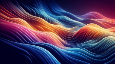 Pürüzsüz eğimli parlak ve renkli soyut dalga arkaplanı. Sunumlar, yaratıcı markalar ve modern web tasarımı için mükemmel..