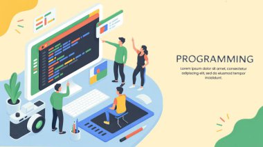 renkli modern vektör çizimi bir programlama kavramı