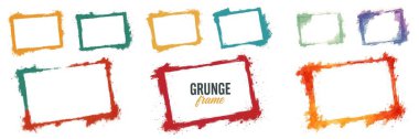 Renkli grunge sınır çerçeve temsili koleksiyonları.