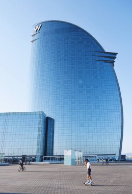 2 Temmuz 2019 'da Barselona, İspanya' daki ünlü W Otel 'in fotoğrafı.