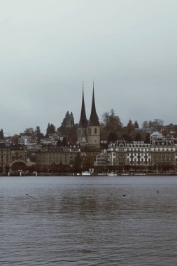 20 Kasım 2019 'da İsviçre' nin Lucerne kentinin panoramik görüntüsü