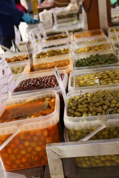 Aceitunas Olives Market Stall — Stock Photo, Image