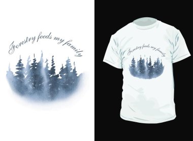 Ormancılık benim çiftçilik t-shirt tasarım şablonumu, vektör dosyamı besler