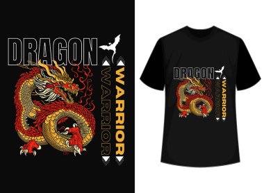 Ejderha Savaşçısı Asyalı Ejderha Resimleri, Giysi için Ejderha Sanatı ya da Diğer Kullanımlar, Savaşçı Ejderha Vektör Dosyası.